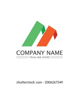 M Letter Logo M font Template vector illustration design logo for business identity