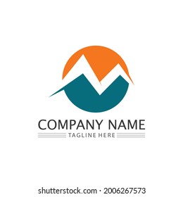 M Letter Logo M font Template vector illustration design logo for business identity