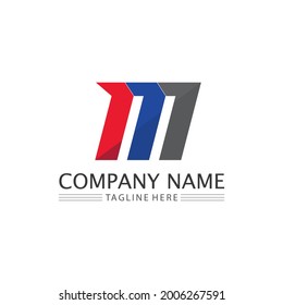 M Letter Logo M font Template vector illustration design logo for business identity