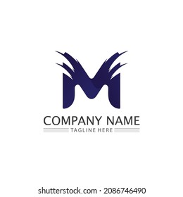 M Letra logotipo y tipo de letra Modelo de diseño de ilustración vectorial para empresas e identidad