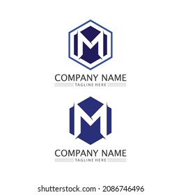 M Letter Logo and font  Template vector illustration design logo for business and identity