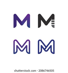 M Letter Logo and font  Template vector illustration design logo for business and identity