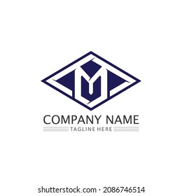 M Letter Logo und Font Template Vektorgrafik Design Logo für Unternehmen und Identität