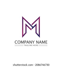 M Letra logotipo y tipo de letra Modelo de diseño de ilustración vectorial para empresas e identidad