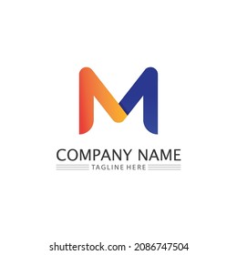 M Letter Logo and font  Template vector illustration design logo for business and identity