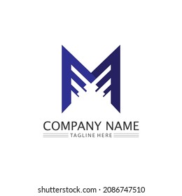 M Letra logotipo y tipo de letra Modelo de diseño de ilustración vectorial para empresas e identidad