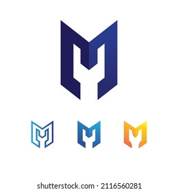 M Letra logotipo y tipo de letra Modelo de diseño de ilustración vectorial para empresas e identidad