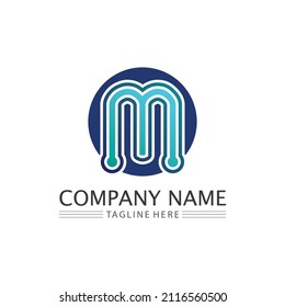M Letra logotipo y tipo de letra Modelo de diseño de ilustración vectorial para empresas e identidad
