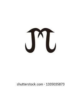 m letter logo font vector