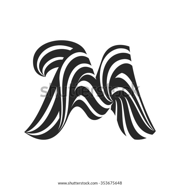 M Letter Logo Formed By Twisted Stock Vector (Royalty Free) 353675648
