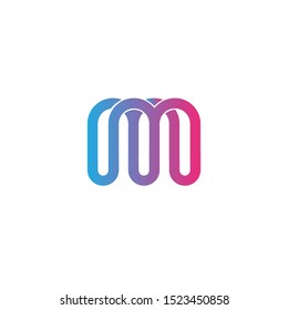 M letter logo gradation design vector