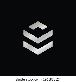 Logo de letra M en forma de hexágono