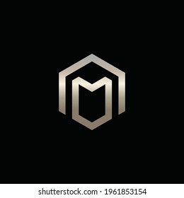 M letter logo in hexagon shape