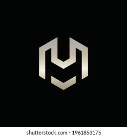 M letter logo in hexagon shape
