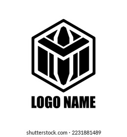 M Letter Logo in Hexagon. Suitable for businesses in the security and technology sector.