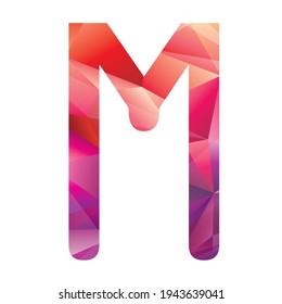 M Letter Logo Icon Colorful Abstract Mosaic Pattern Design template Element in uppercase, abstract art alphabet letter m logo with two triangles