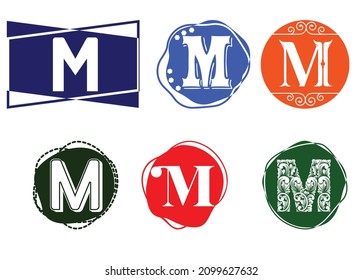 M Buchstabenlogo und Symboldesign-Vorlage