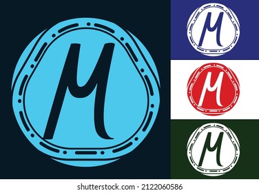 M letter logo and icon design template