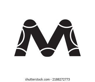Elemento de plantilla de diseño de icono de logotipo de letra M