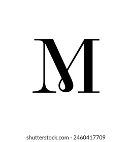 M letter logo, Letter M logo, M letter icon Design black background. Luxury M letter 