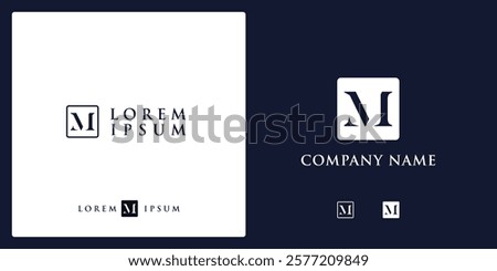 M Letter Logo and icon with frame, vector image editable