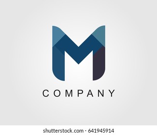 M Letter Logo Icon Mosaic Pattern Design template Element