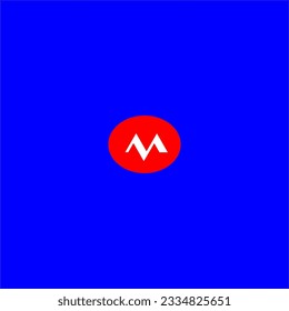 M letter logo identity design concept business label corporate brand icon vector blue background