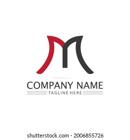 Identificación del logotipo de la letra M y diseño del logotipo de la ilustración del vector de la plantilla para empresas 