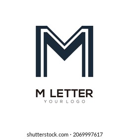 M letter logo initials abstract