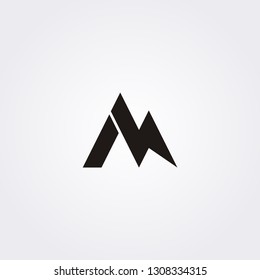 m letter logo with lightning icon, bold shapes and luxury icon. Initial logo concept vector.