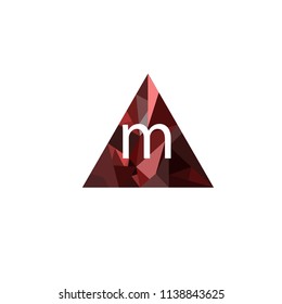 M Letter Logo With Low poly Triangle Background