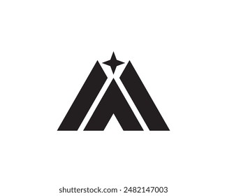 Logotipo de la letra M, logotipo de la letra MA, logotipo de la estrella MA