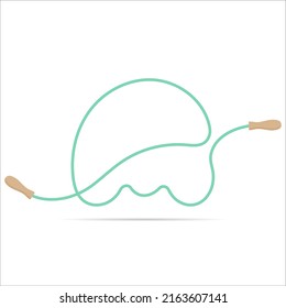 M letter logo made of jumping rope. Vector isolated font app logo, sports and healty design and more