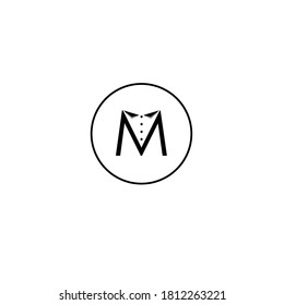 M letter logo. Minimalist design on white background
