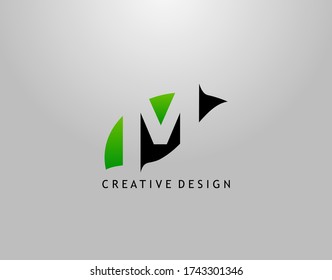 Logo de la letra M. Resumen moderno de M oculto con forma de salida simple. Diseño De Concepto De Naturaleza Ecológica.