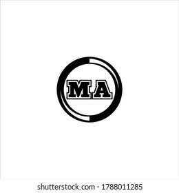 M A letter logo monochrome design