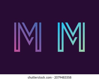 m letter logo, monogram logo m letter, colorful gradient letter grid logo | M initial letter logo vector template | Creative modern monogram Circle 
