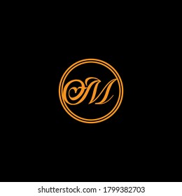M letter logo monogram design on black background.M letter logo for fashion design
