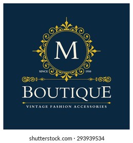 m Letter logo, Monogram design elements, line art logo design. Beautiful Boutique Logo Designs, Business sign, Restaurant, Royalty, Cafe, Hotel, Heraldic, Jewelry, Fashion, Wine. Vector illustration