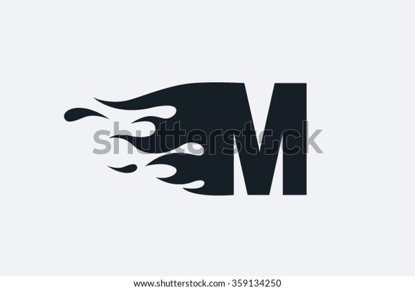 M letter logo, motor\
oil logo design.