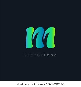 M letter logo multicolor comic design template