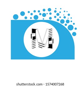 M letter logo with nice background.