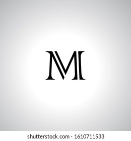 M letter logo with nice gradient white background. M letter icon.