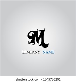 Logo de la letra M con un bonito fondo blanco.