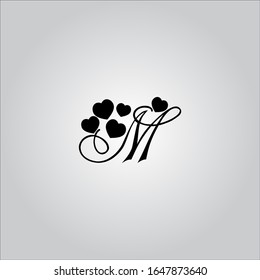 Logotipo de letra M con un bonito fondo blanco.