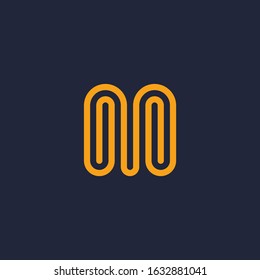 M letter logo with paperclip shape.
