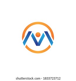 M letter logo with people logo template design