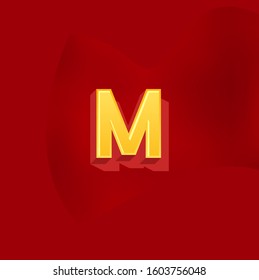M letter logo with red background.M letter icon.