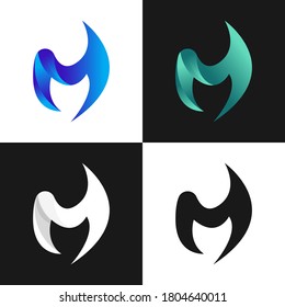 M letter logo set vector template