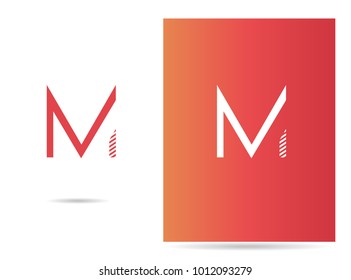 M letter logo stroke design vector template